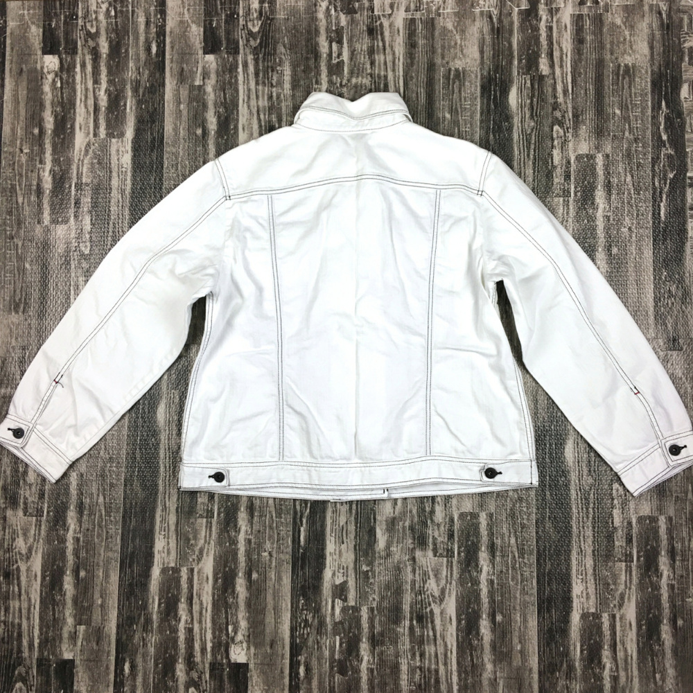 Chico's White Denim Stretch Jean Jacket Sz 3/XL - Picture 3 of 4